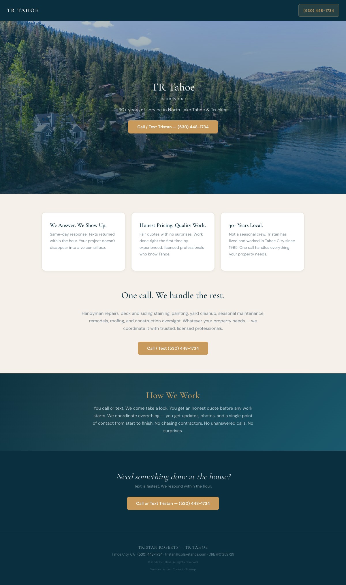 North Lake Tahoe property care and maintenance services
